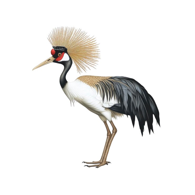 PSD ilustración de la grulla de cuello negro