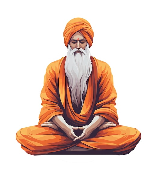 PSD ilustración de guru nanak jayanti aislada en un fondo blanco