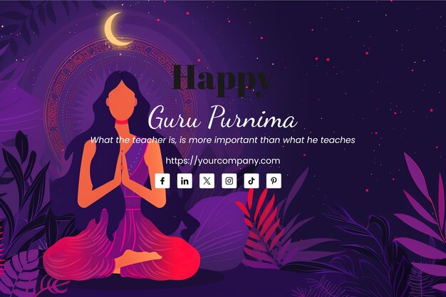 PSD ilustración de guru purnima día de la celebración de la honra de guru pornima