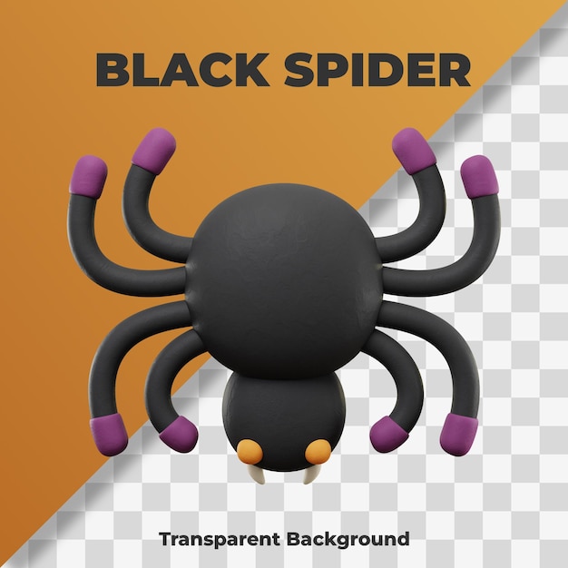 PSD ilustración de halloween de icono de araña 3d