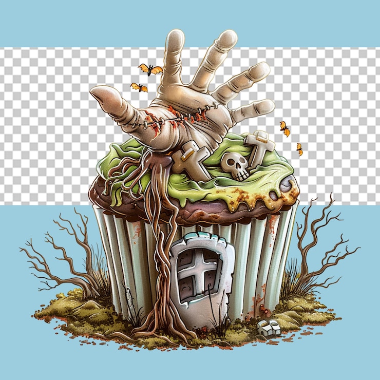 PSD ilustración de halloween en png