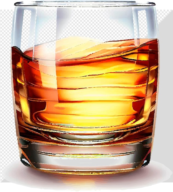 PSD ilustración hiperrealista de una botella del mejor whisky aislada en una maqueta de fondo transparente