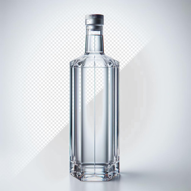 PSD ilustración hiperrealista de la botella de vodka más fina aislada en una maqueta de fondo transparente