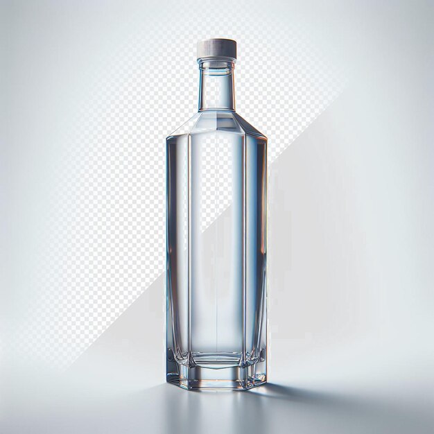 PSD ilustración hiperrealista de la botella de vodka más fina aislada en una maqueta de fondo transparente