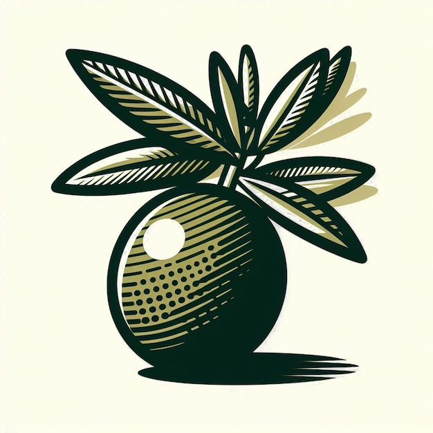 Ilustración hiperrealista de frutas de flor de olivo verde negro aisladas con fondo transparente