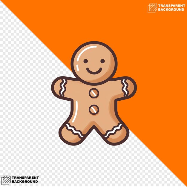 PSD ilustración del hombre de pan de jengibre sobre la navidad