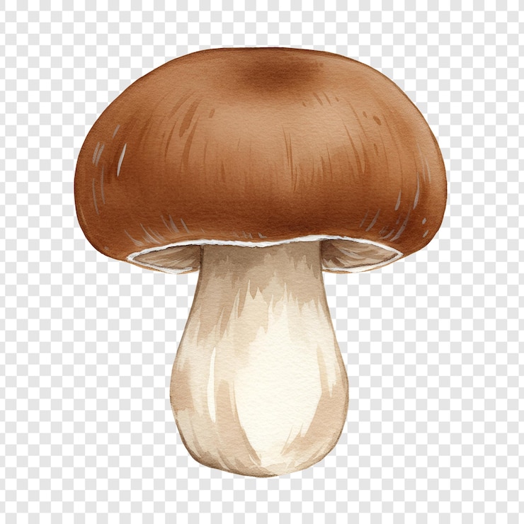 PSD ilustración de hongos en acuarela
