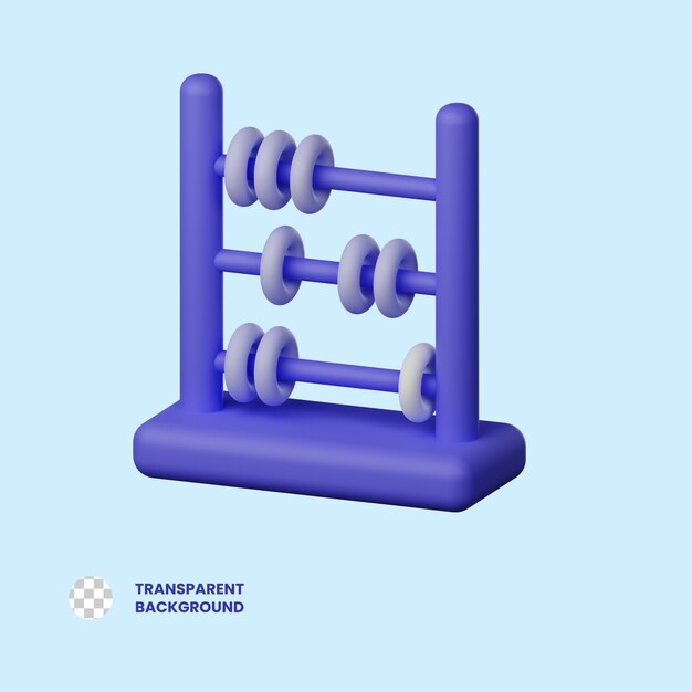 Ilustración de icono 3D de ábaco PSD