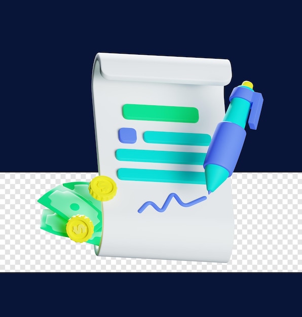 Ilustración de icono 3D de acuerdo financiero