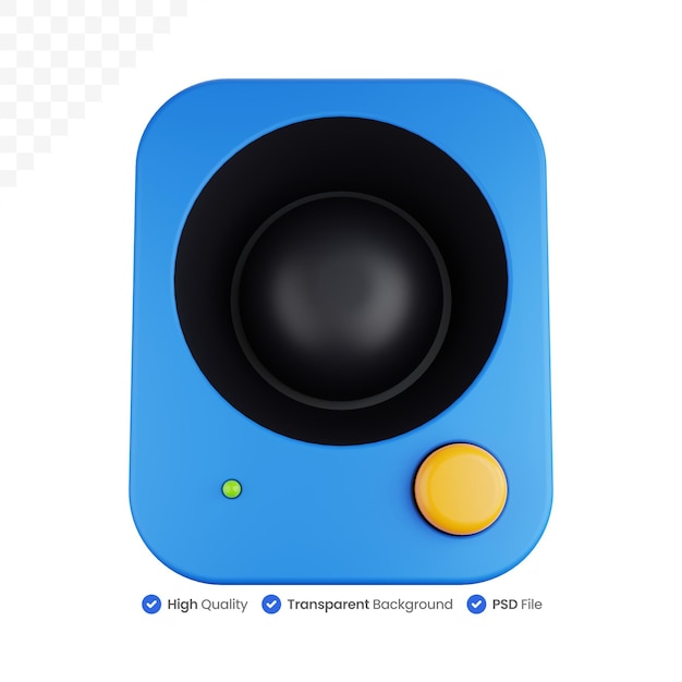 Ilustración de icono 3d altavoz moderno