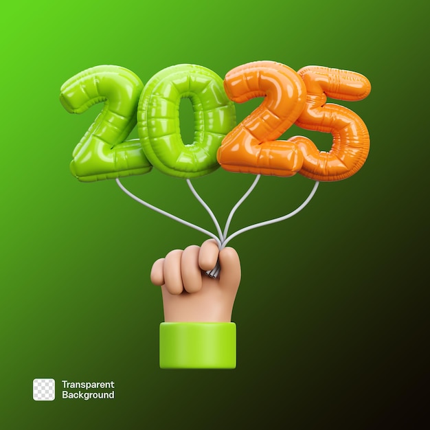 Ilustración de icono 3D del año nuevo plantilla PNG