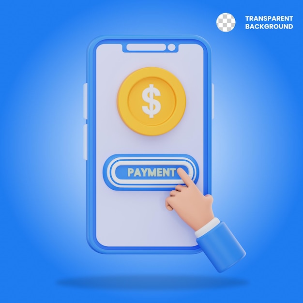 Ilustración del icono 3D de la aplicación de pago móvil