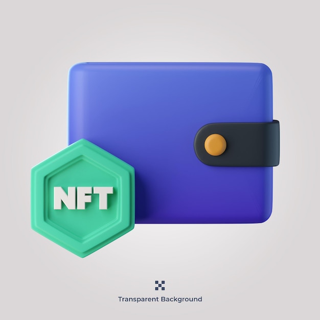Ilustración de icono 3d de billetera Nft