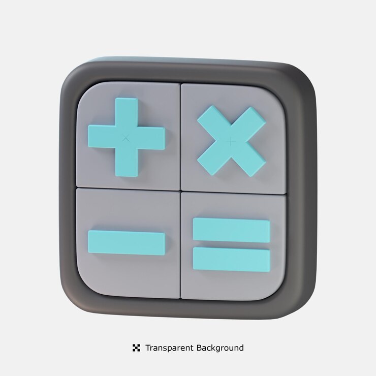 PSD ilustración de icono 3d de botones de calculadora