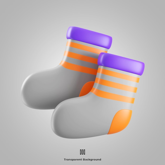 Ilustración de icono 3d de calcetines de bebé