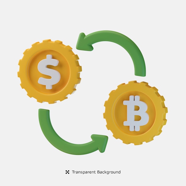 Ilustración de icono 3D de cambio de moneda