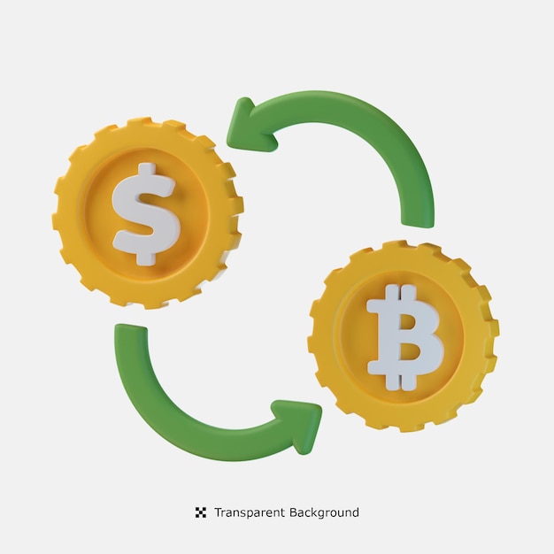 PSD ilustración de icono 3d de cambio de moneda