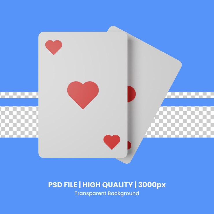PSD ilustración del icono 3d de las cartas de juego