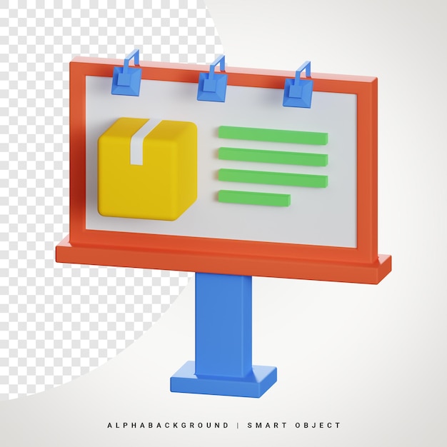 Ilustración de icono 3d de cartelera