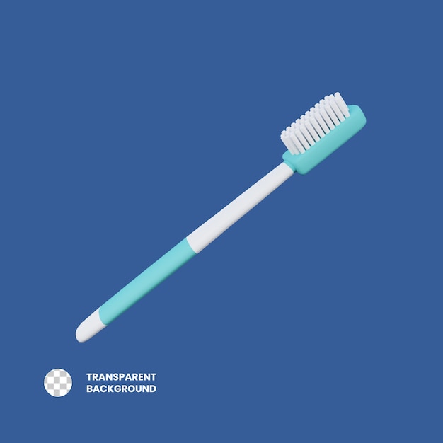 Ilustración de icono 3d de cepillo de dientes psd