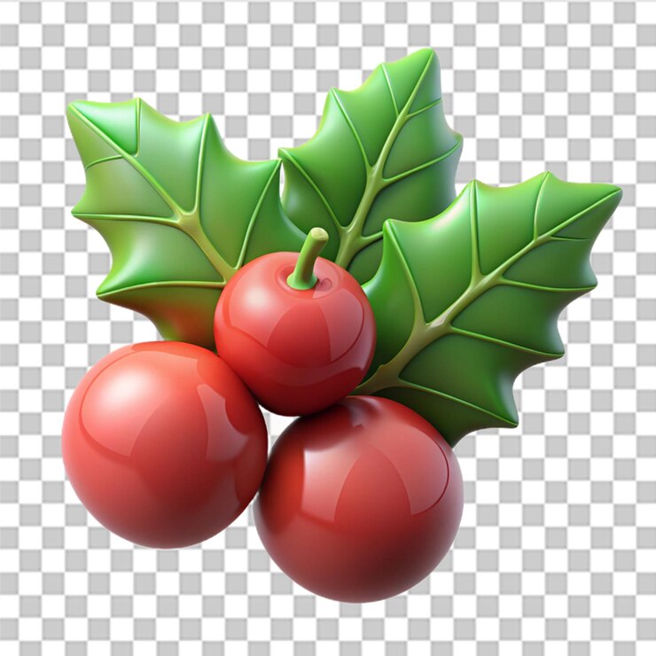 PSD ilustración del icono 3d de la cereza de muérdago