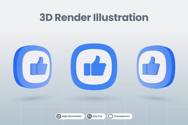 Ilustración de icono 3d como favorito aislado