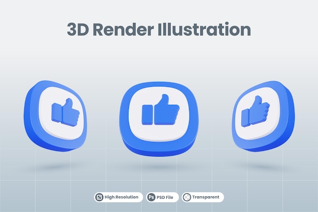 Ilustración de icono 3d como favorito aislado