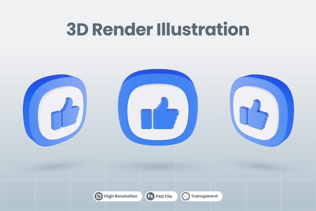 Ilustración de icono 3d como favorito aislado