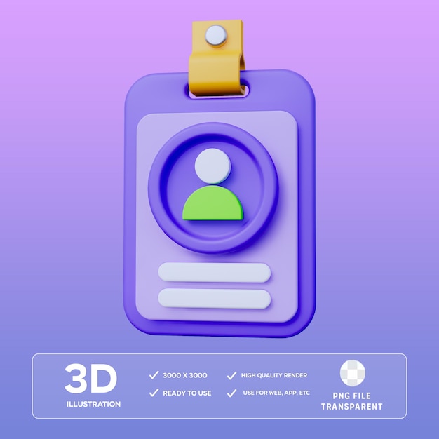 Ilustración del icono 3D del cordón del empleado