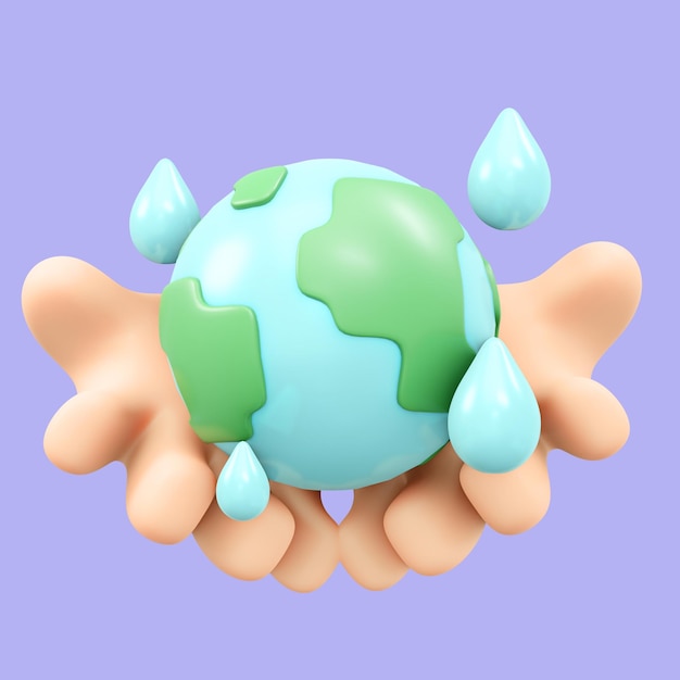 Ilustración del icono 3D del Día de la Tierra