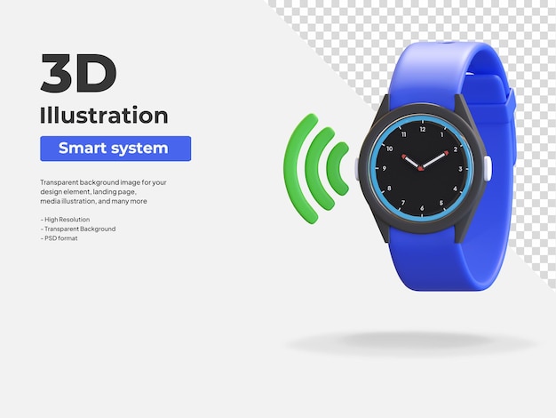 Ilustración de icono 3d de dispositivo inteligente portátil smartwatch