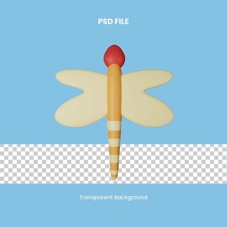 PSD ilustración del icono 3d de dragon fly psd