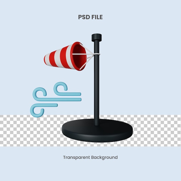 Ilustración del icono 3D del enchufe de viento de PSD
