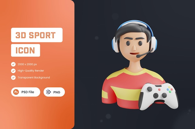 Ilustración de icono 3D Esports Gaming