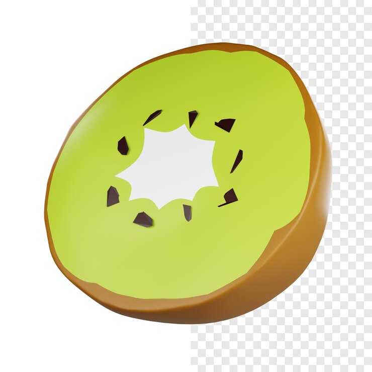 PSD ilustración del icono 3d de la fruta del kiwi