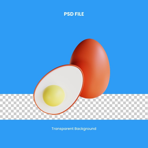 Ilustración de icono 3D de huevo PSD