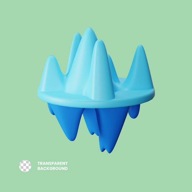 Ilustración del icono 3d del iceberg de psd