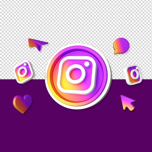 Ilustración de icono 3d de instagram