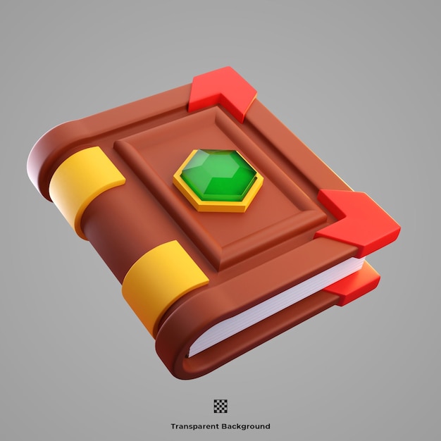 Ilustración de icono 3d del libro de hechizos