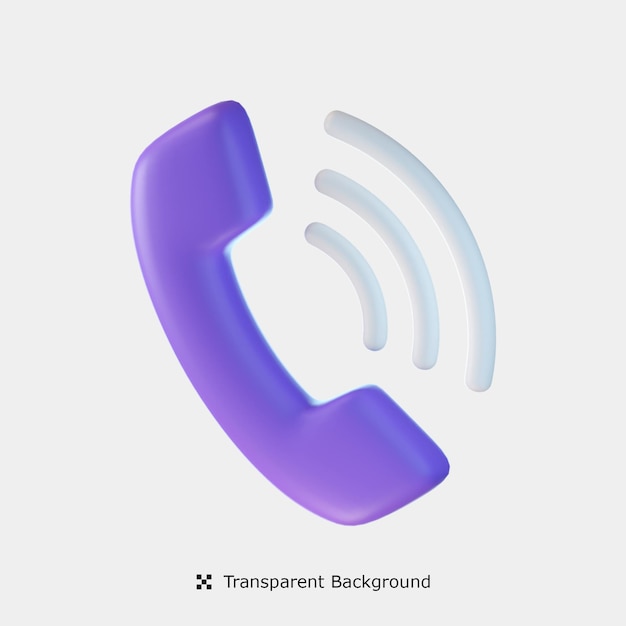 Ilustración de icono 3d de llamada telefónica