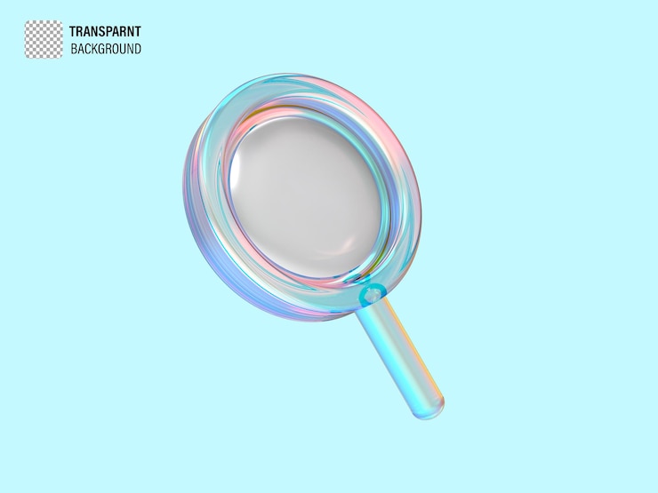 PSD ilustración de icono 3d de lupa archivo psd gratis