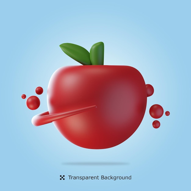 Ilustración de icono 3d de manzana