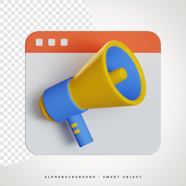Ilustración de icono 3d de marketing digital