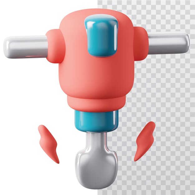 Ilustración del icono 3D del martillo