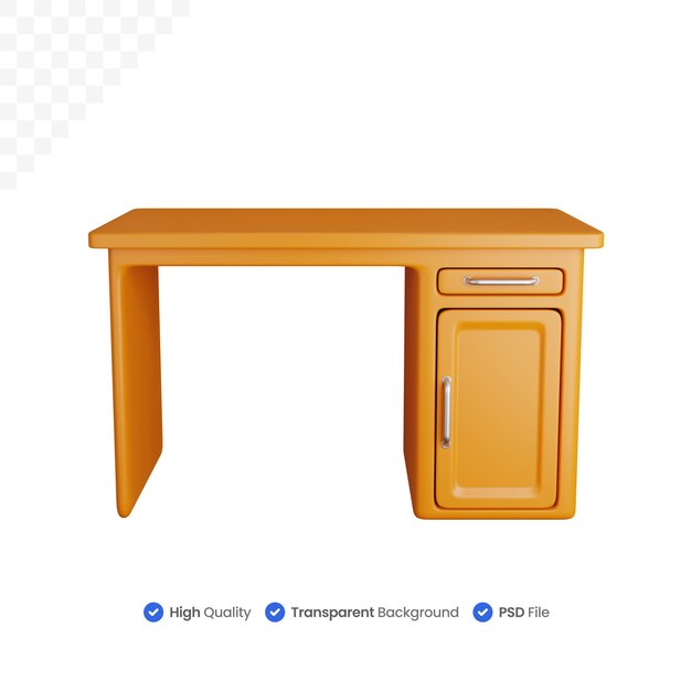 Ilustración de icono 3d mesa de trabajo vacía