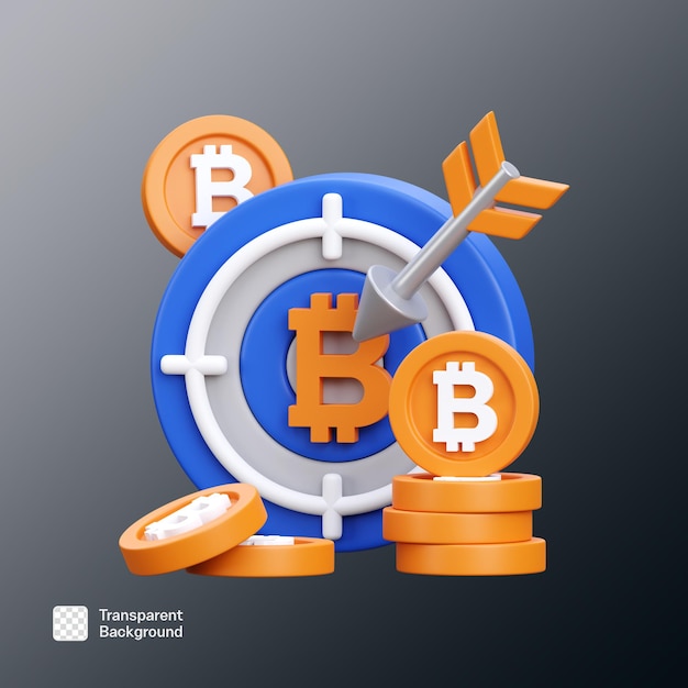 Ilustración de icono 3D de la moneda criptográfica plantilla PNG