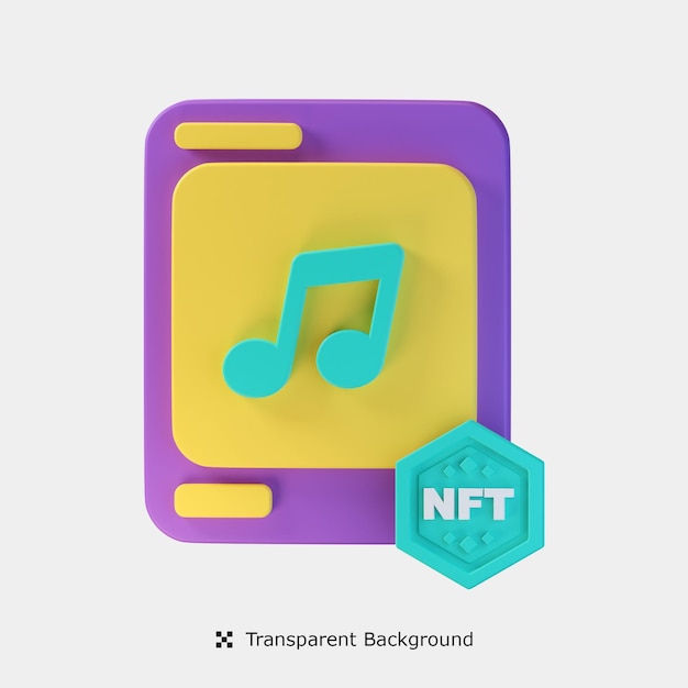 Ilustración de icono 3d de música Nft