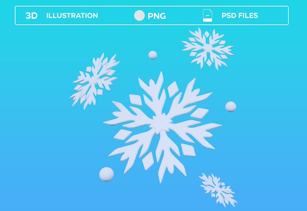 Ilustración del icono 3D de la nieve