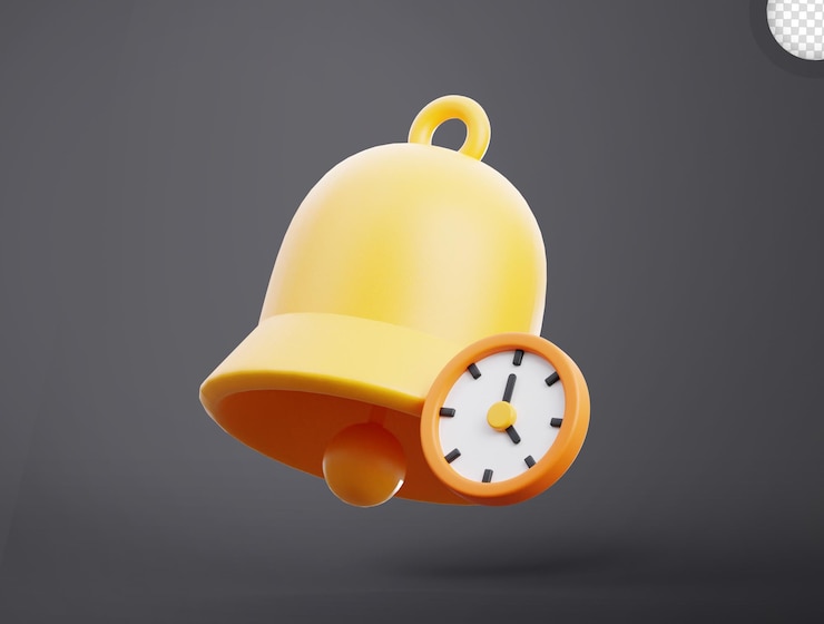 PSD ilustración de icono 3d de notificación de calendario