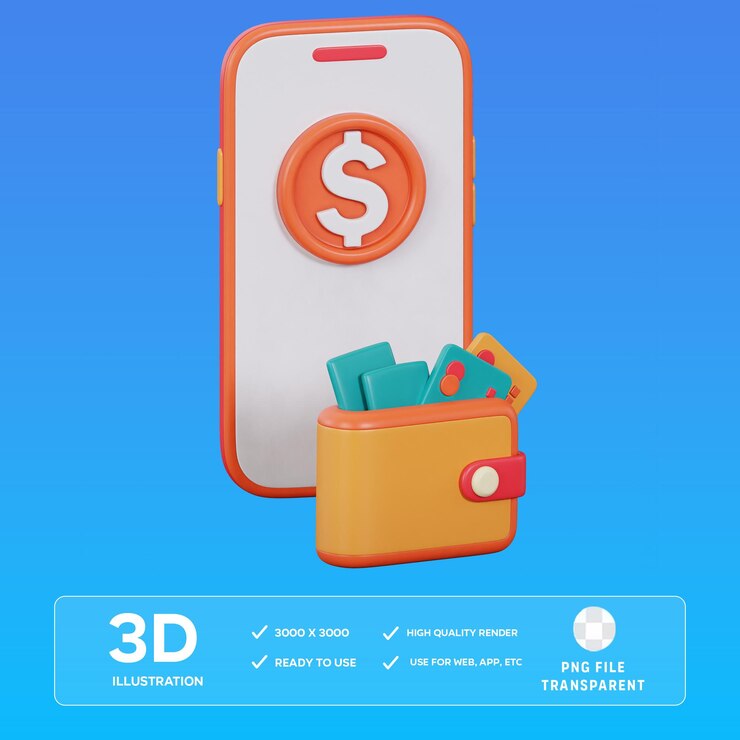 Ilustración del icono 3D de pago